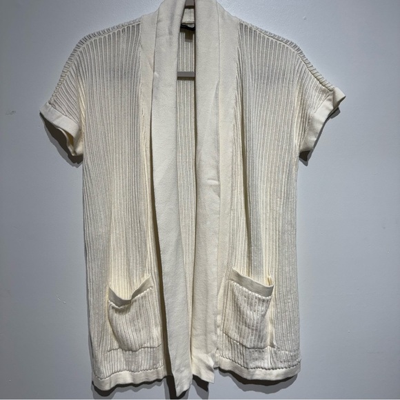 Bundle of 2 Banana Republic Ivory & Black  Knit Short Sleeve Cardigans. Size XS - Picture 2 of 11